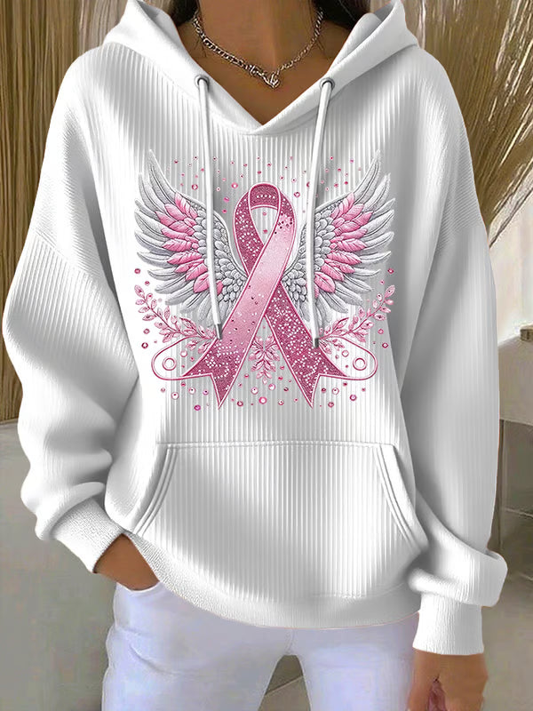 Vittorina β Casual Ribbon Wings Print Hoodie