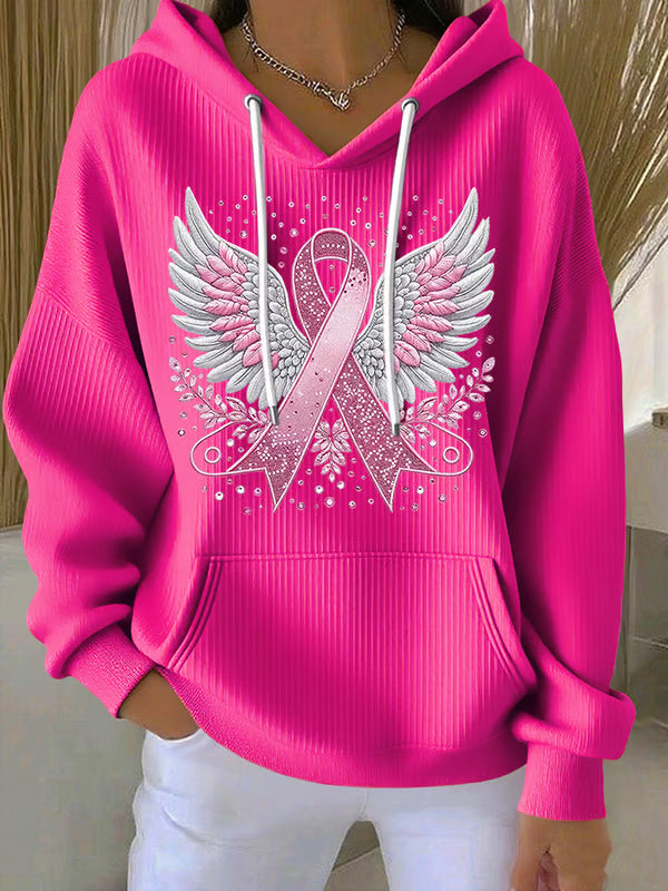 Vittorina β Casual Ribbon Wings Print Hoodie