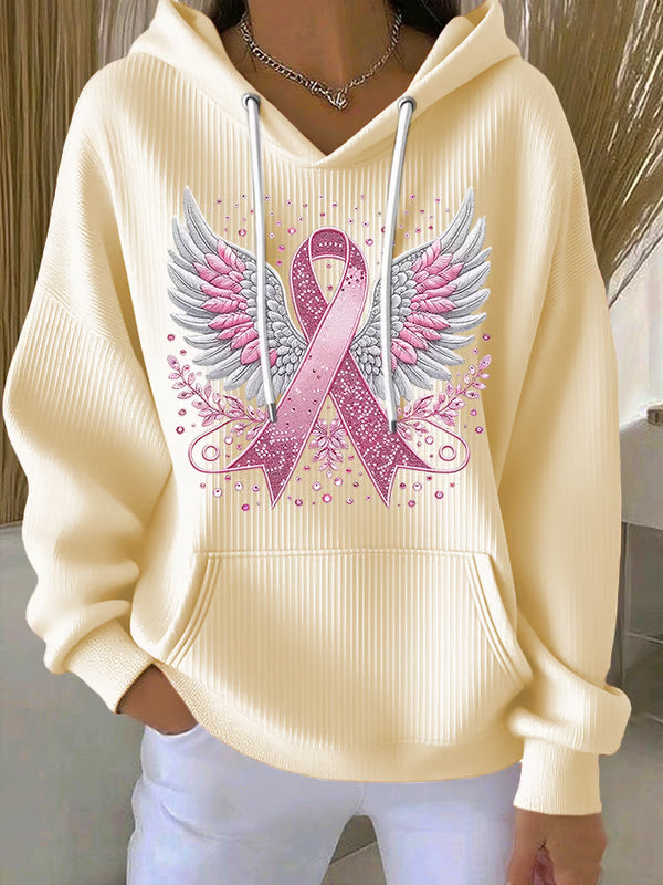 Vittorina β Casual Ribbon Wings Print Hoodie