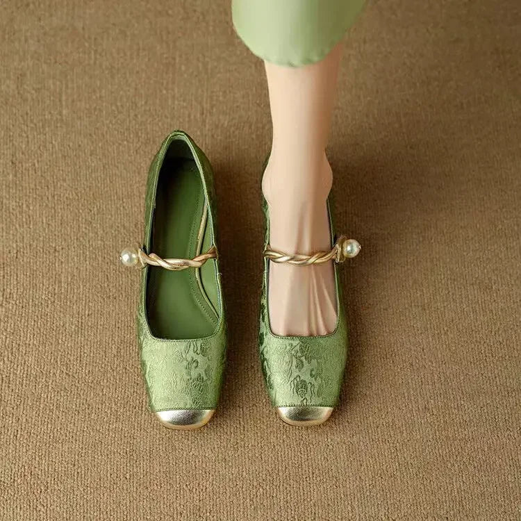 AVAIA | EMBELLISHED TOE-CAP LOW HEELS