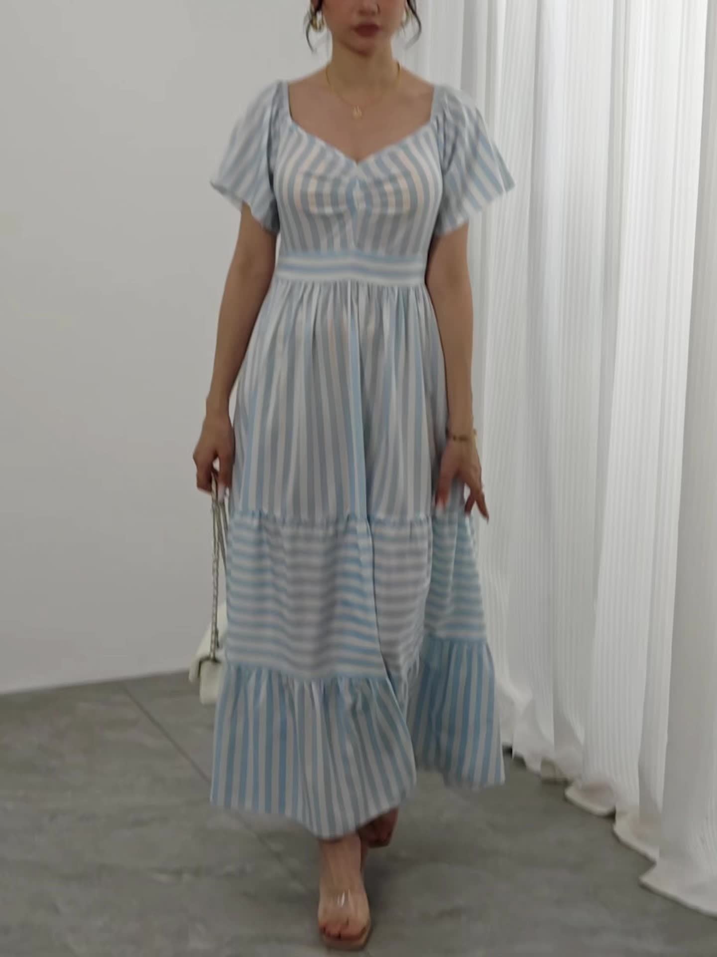 Marina – Striped Midi Dress