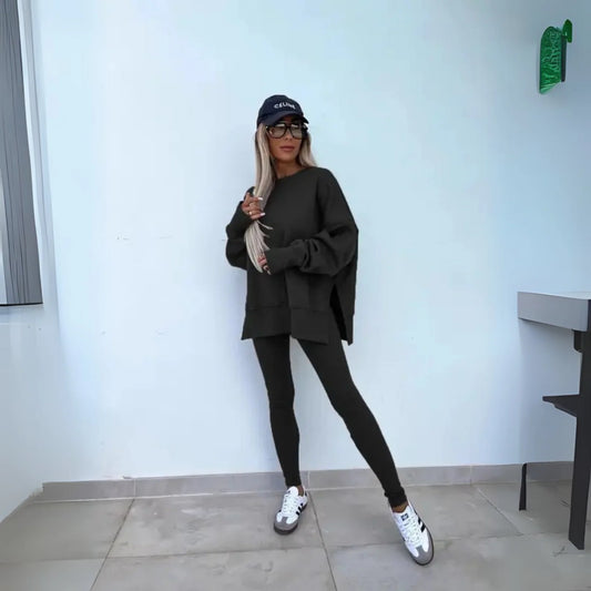 YACHI™ - Casual Long Sleeve Sweatshirt and Pants Set