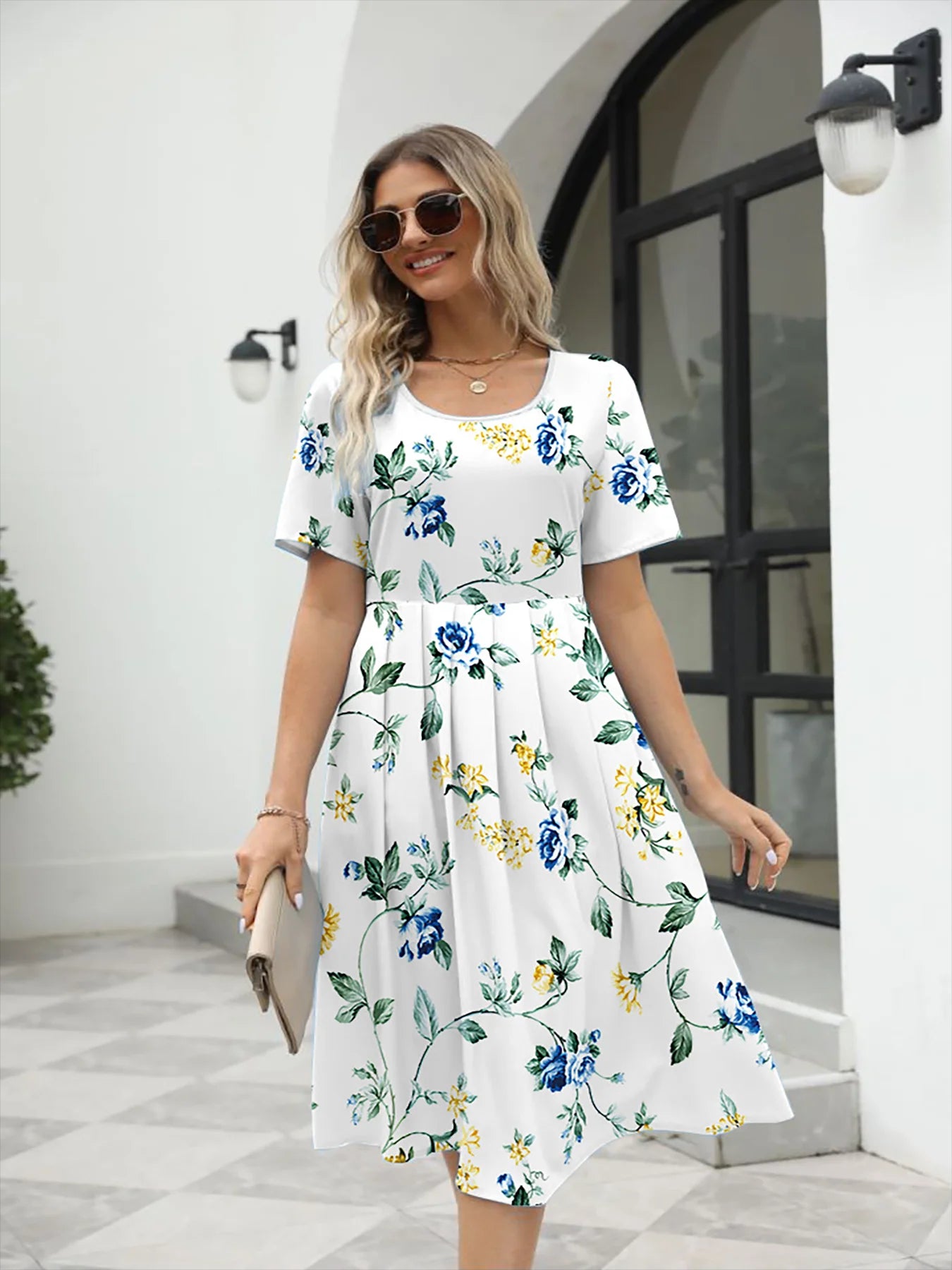 Scarlett - Elegant Floral Print Wrap Dress