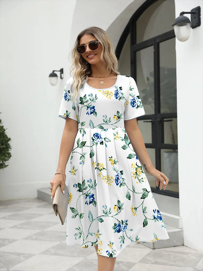 Scarlett - Elegant Floral Print Wrap Dress