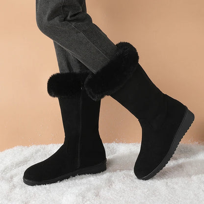 Sophie - Faux Fur Lined Zipper Boots