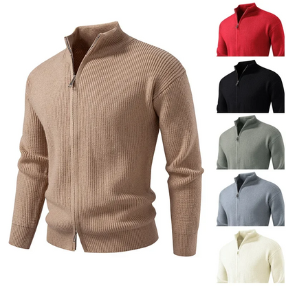 Calvin - Men's Knitted Zip-Up Cardigan
