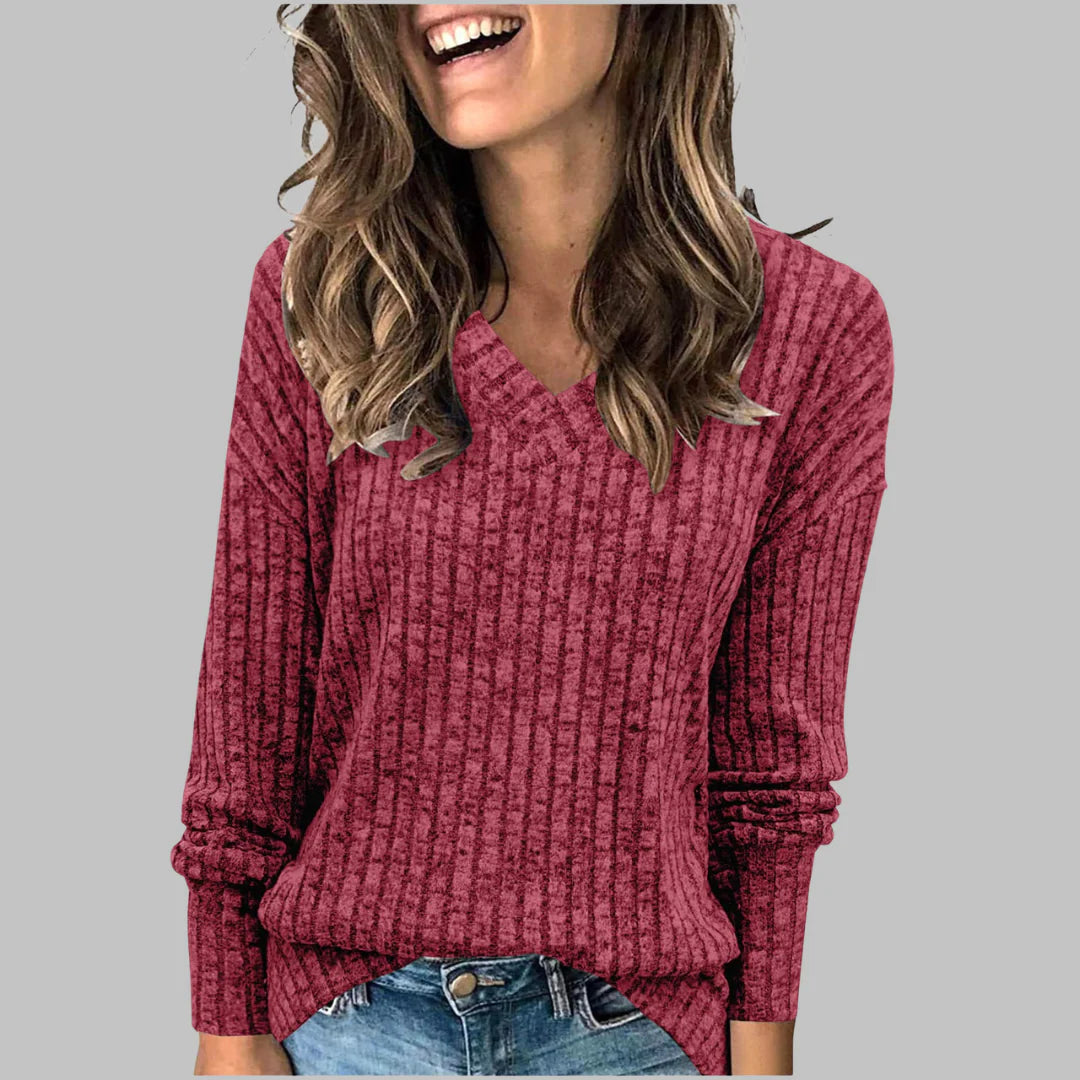 DERI™ - Comfy V-Neck Long Sleeve Top