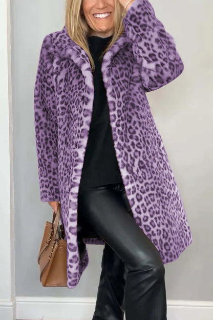 Lizzie | Leopard Print Long Coat
