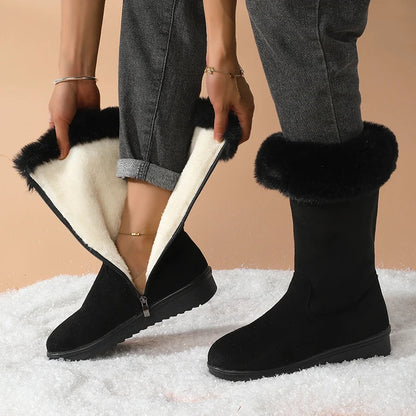 Sophie - Faux Fur Lined Zipper Boots