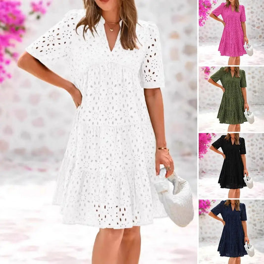 RICA™ - Chic Lace Ruffle Summer Dress