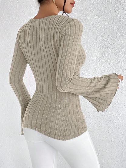 Sofia Ribbed Wrap Top
