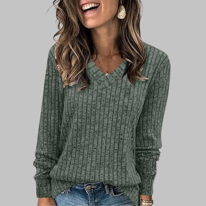 DERI™ - Comfy V-Neck Long Sleeve Top