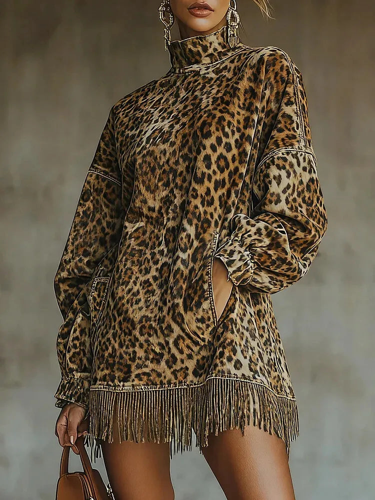 Lily - Fringed Sweatshirt Dress