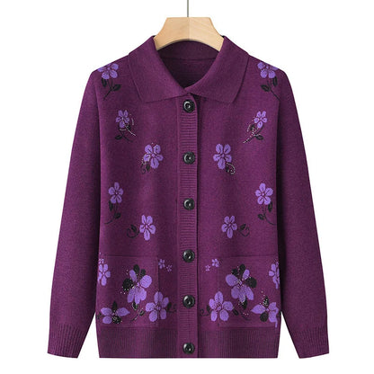 Blossom & Cozy - Floral Knit Cardigan