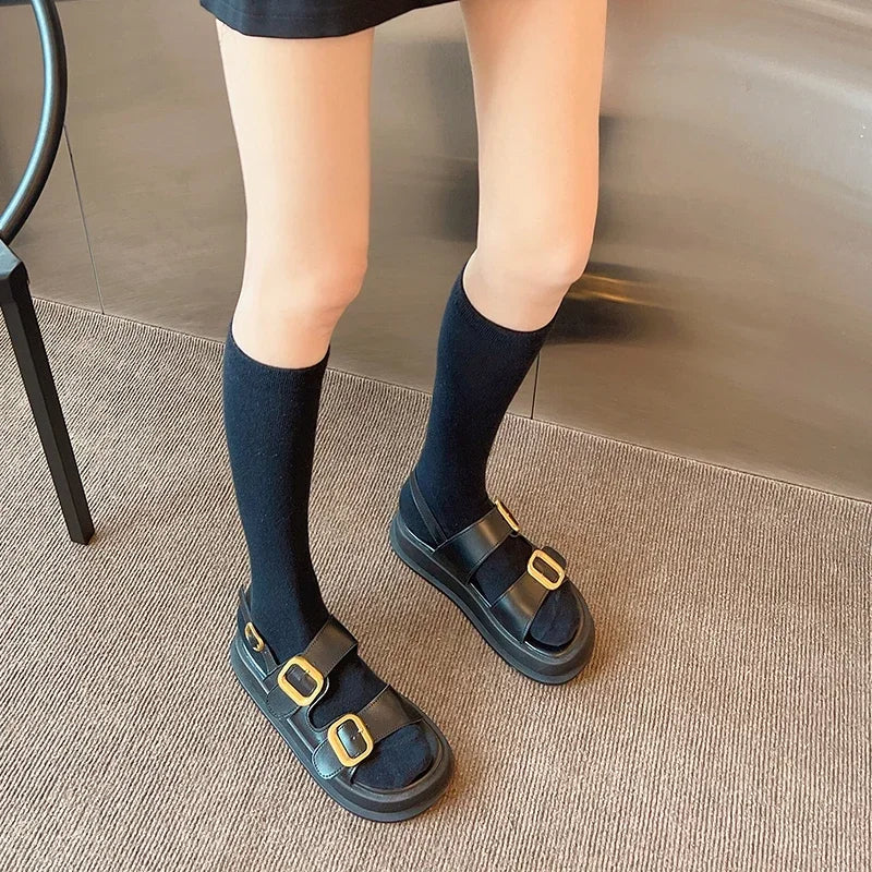 ROMEA | GOLD BUCKLE SLINGBACK SANDALS