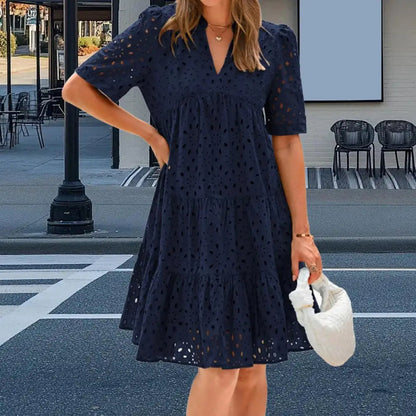 RICA™ - Chic Lace Ruffle Summer Dress
