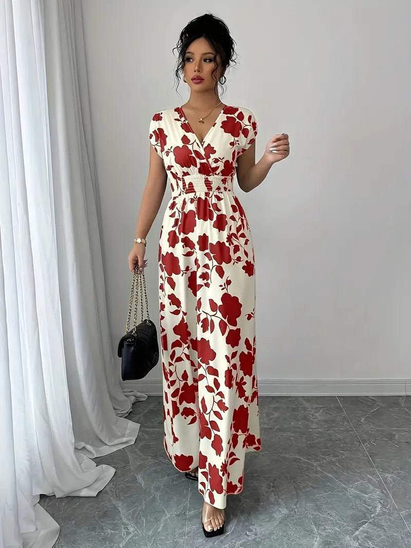 Violet - Digital Print Cross Neck Dress