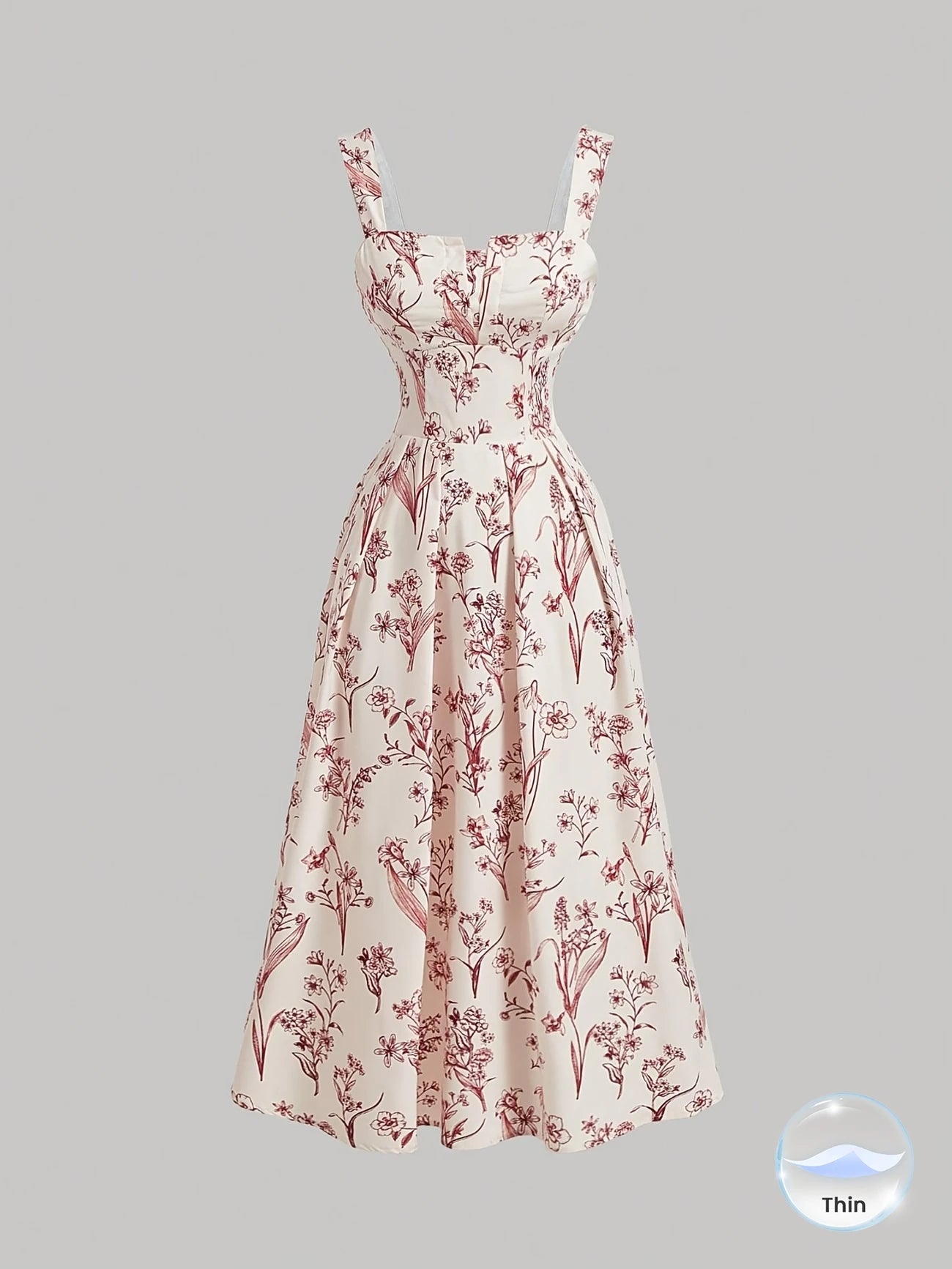 Lila – Floral Ruché Midi Dress