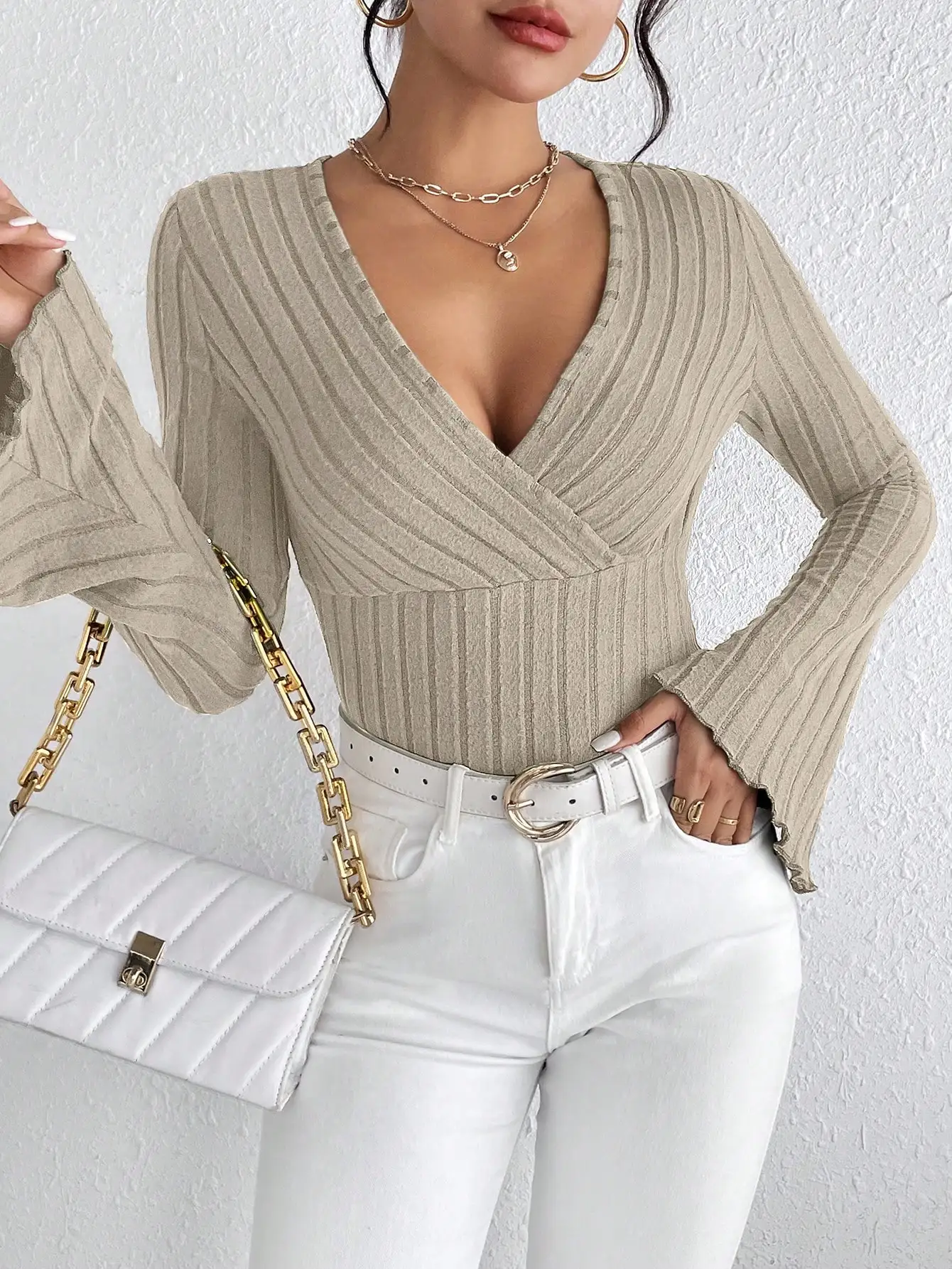 Sofia Ribbed Wrap Top