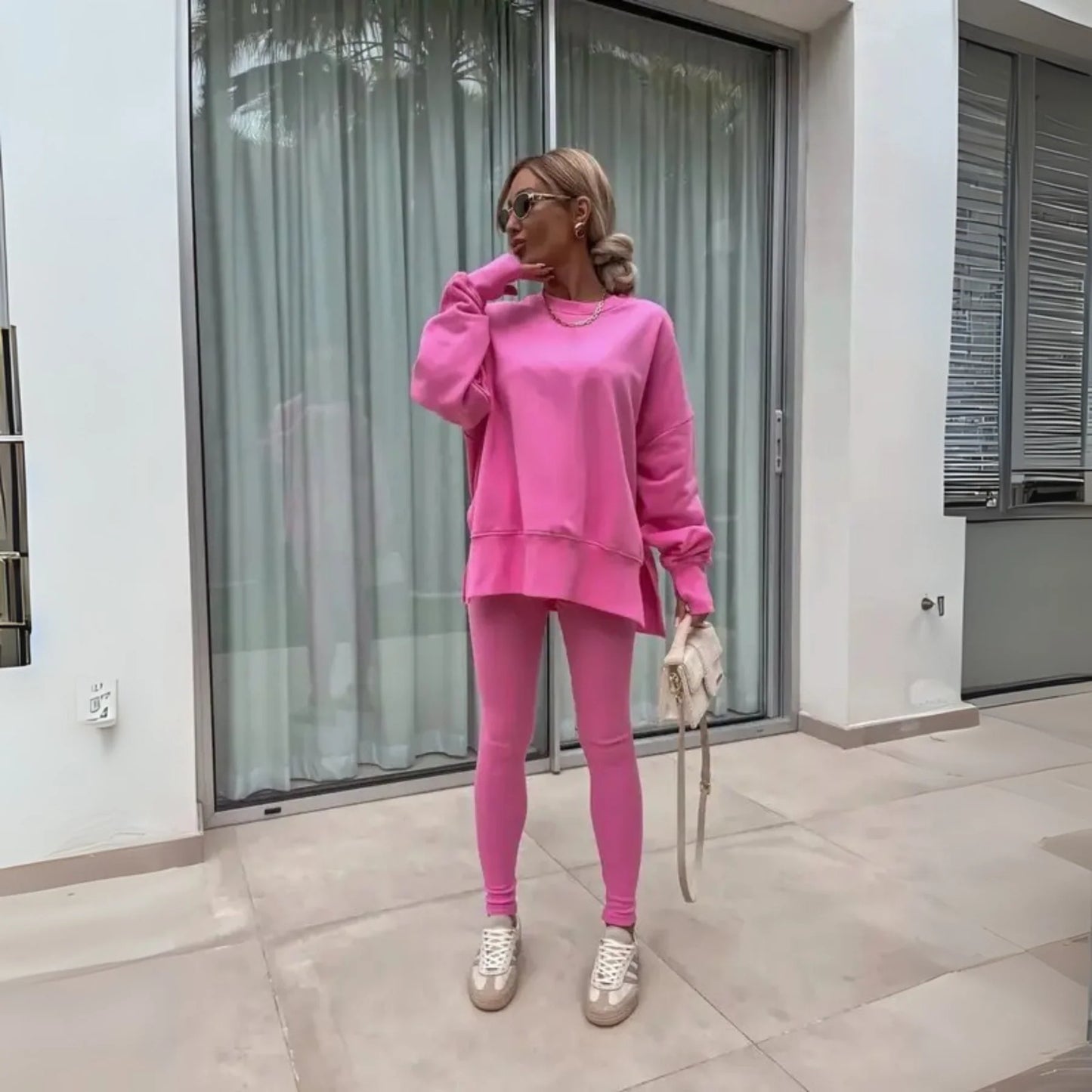 YACHI™ - Casual Long Sleeve Sweatshirt and Pants Set