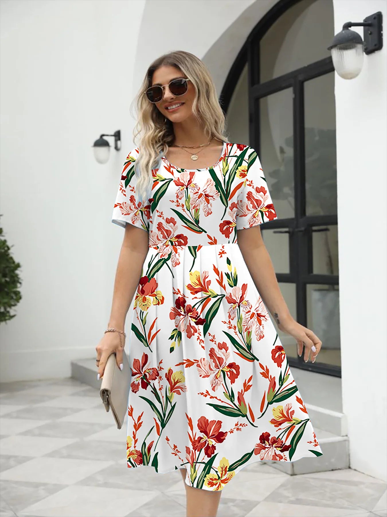 Scarlett - Elegant Floral Print Wrap Dress