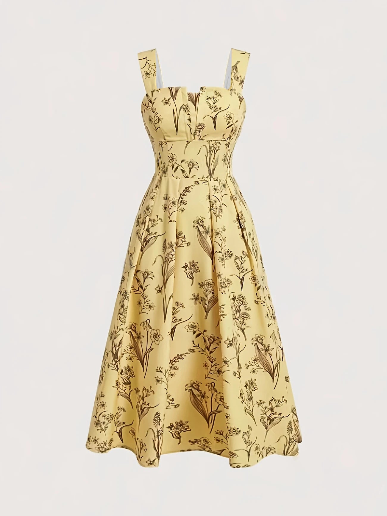 Lila – Floral Ruché Midi Dress
