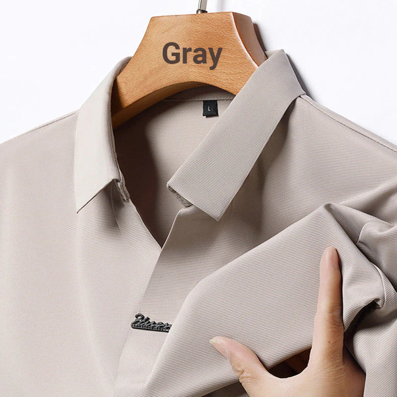 Men’s Casual Lapel Breathable Wrinkle-free T-shirt