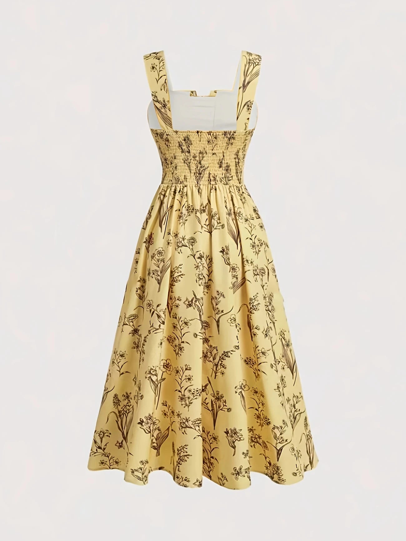 Lila – Floral Ruché Midi Dress