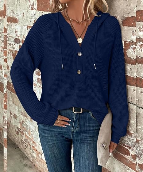 Mila Textured Button Hoodie