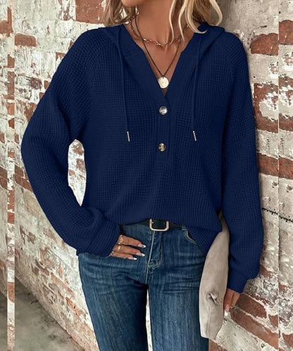 Mila Textured Button Hoodie