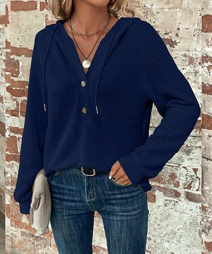 Mila Textured Button Hoodie