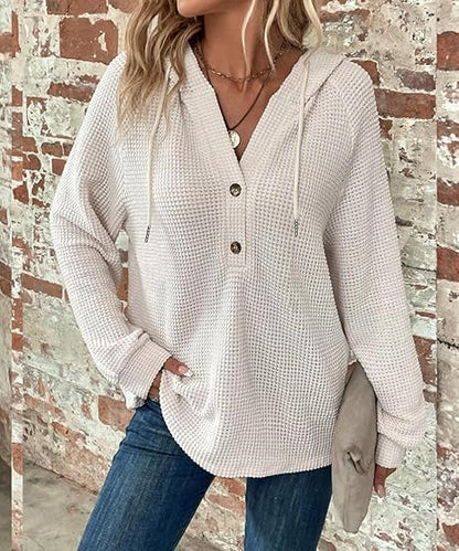 Mila Textured Button Hoodie