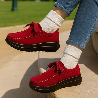 Tonja – Lace Up Suede Shoes With Non Slip Sole