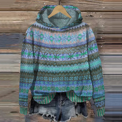 RAQUEL | PATTERNED KNIT HOODIE