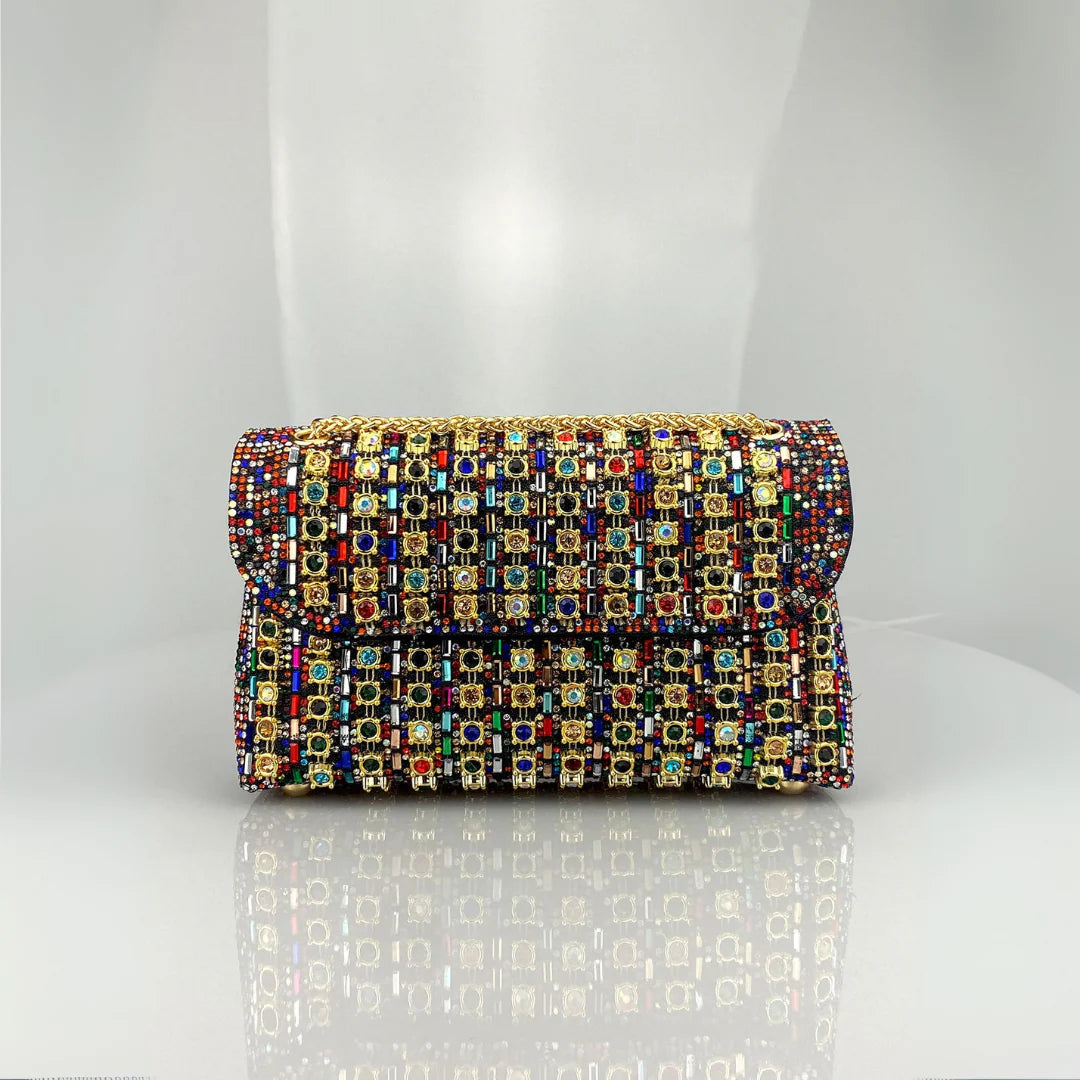 LAVIERA™ - Chic Chain Colored Diamond Shoulder Bag