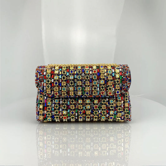 LAVIERA™ - Chic Chain Colored Diamond Shoulder Bag