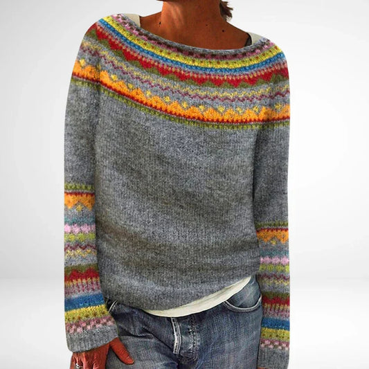 JANET | PATTERNED YOKE SWEATER