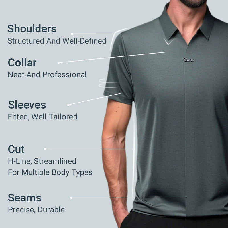 Men’s Casual Lapel Breathable Wrinkle-free T-shirt