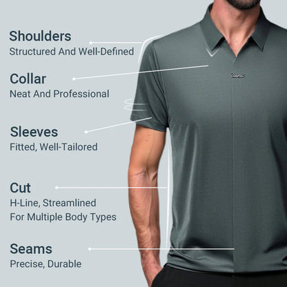 Men’s Casual Lapel Breathable Wrinkle-free T-shirt