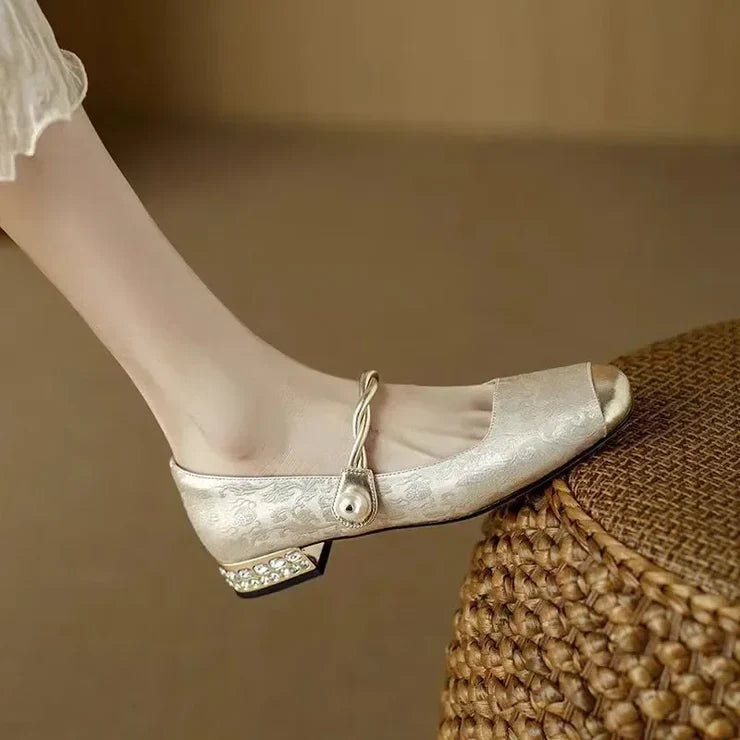 AVAIA | EMBELLISHED TOE-CAP LOW HEELS