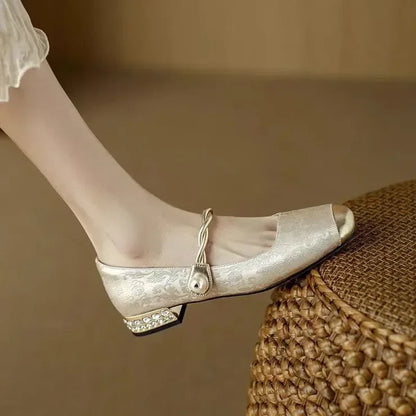 AVAIA | EMBELLISHED TOE-CAP LOW HEELS