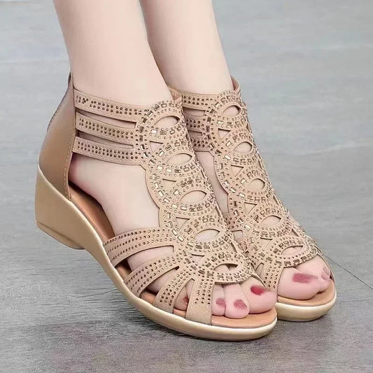ONARA | ELEGANT CUTOUT WEDGE SANDALS