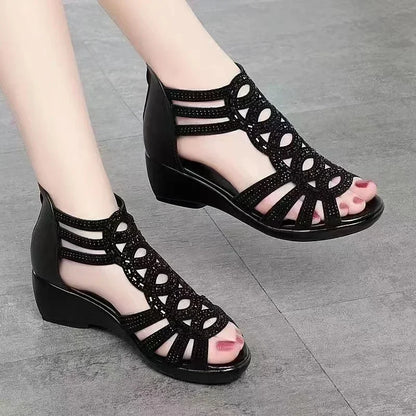 ONARA | ELEGANT CUTOUT WEDGE SANDALS