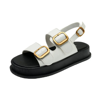 ROMEA | GOLD BUCKLE SLINGBACK SANDALS