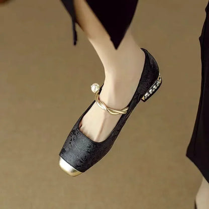 AVAIA | EMBELLISHED TOE-CAP LOW HEELS