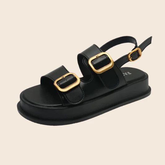 ROMEA | GOLD BUCKLE SLINGBACK SANDALS