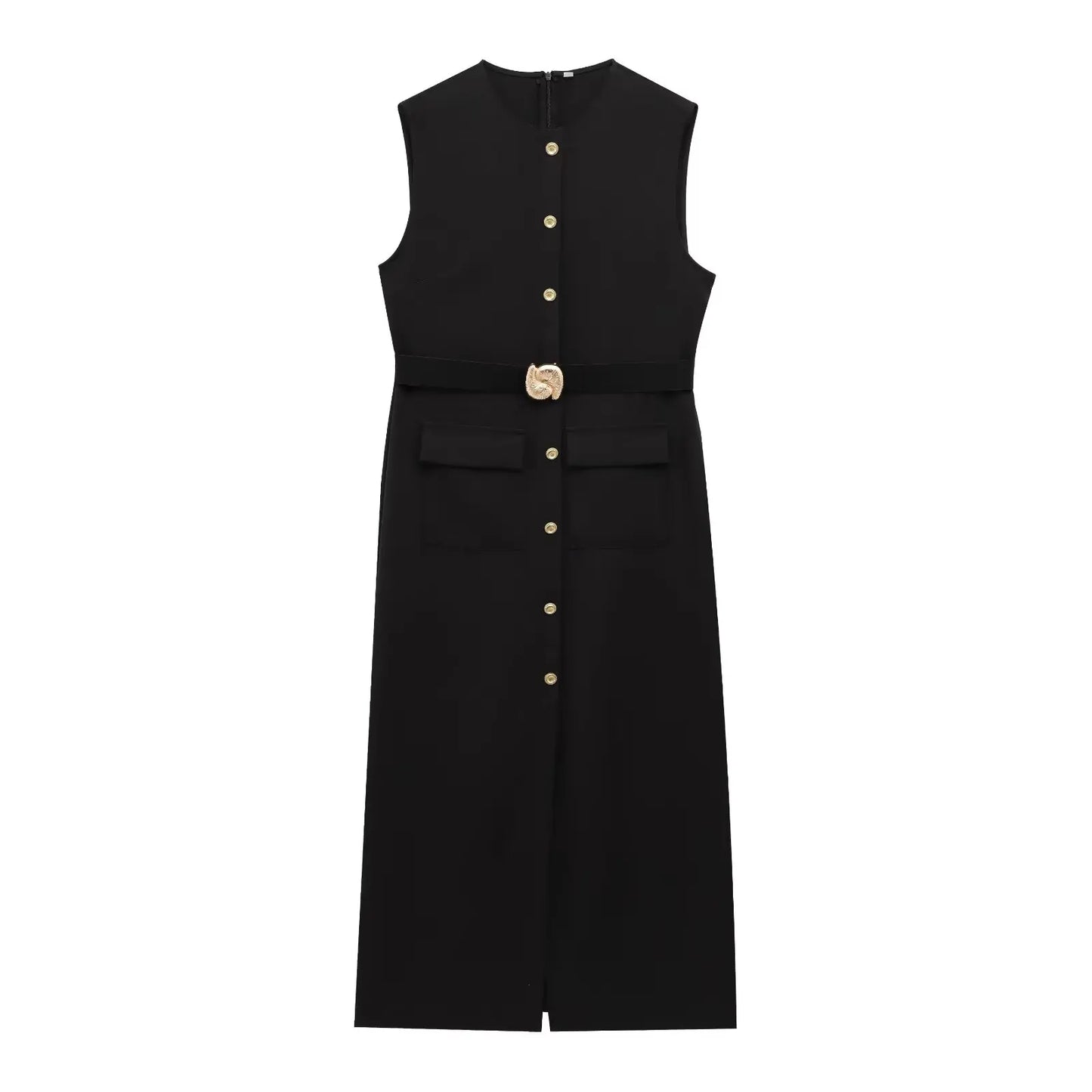 Sophia - Sleeveless Office Midi Dress