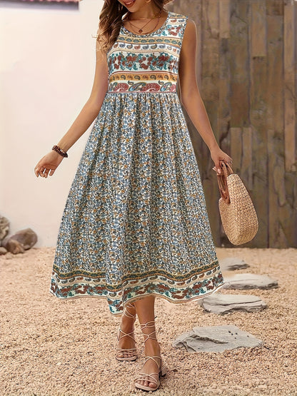 Ava – Floral Print Sleeveless Tank Dress