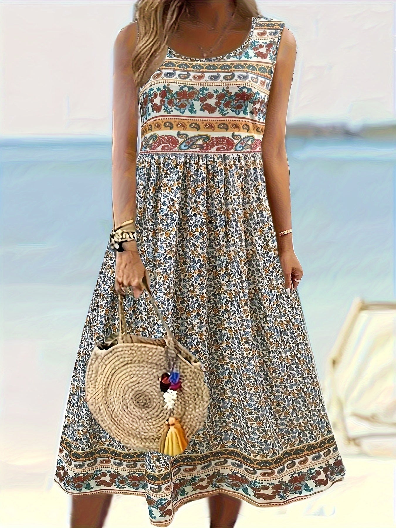Ava – Floral Print Sleeveless Tank Dress