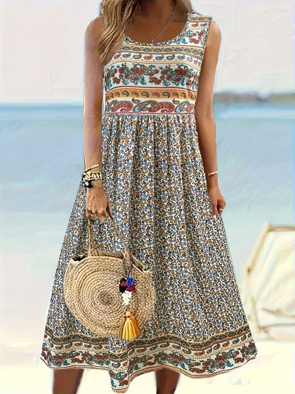 Ava – Floral Print Sleeveless Tank Dress